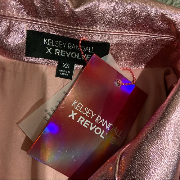KELSEY RANDALL X Revolve NEW Senne Fringe Jacket Stars Rhinestone Rose Quartz XS - Picture 13 of 16